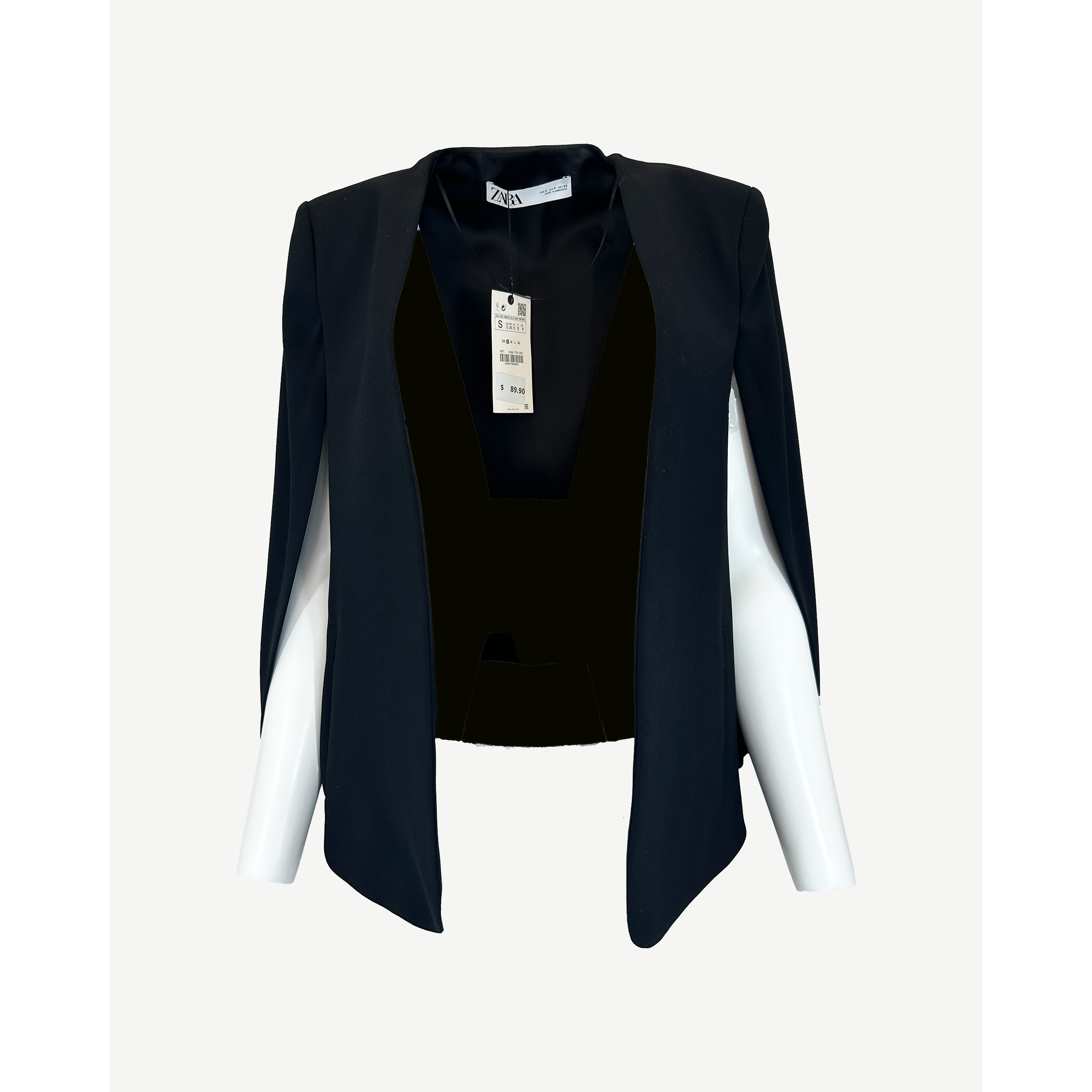 Zara cape top blazer black
